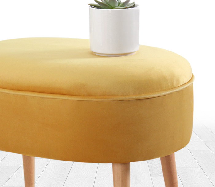 Atelier Del Sofa Puf de Terciopelo Amarillo Atelier Del Sofa Puf de Terciopelo Amarillo